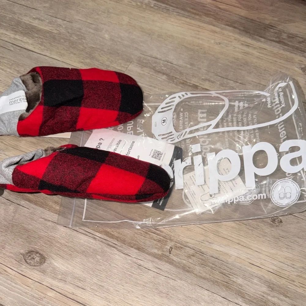 Tripp nyc Red Buffalo Plaid Women's Slip-On Slippers